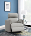 Sagen Glider Recliner W Swivel, Gray Leather Aire Lv01880 Gray Leather