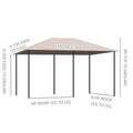 Outsunny 10' X 13' Outdoor Patio Gazebo Canopy Shelter With 6 Removable Sidewalls, & Steel Frame For Garden, Lawn, Backyard And Deck, Khaki Brown Polyester