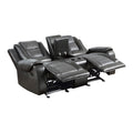 Modern Luxury Living Room Sofa Set 2Pc Reclining Sofa Loveseat Formal Furniture Premium Faux Leather Upholstery Comfortable Two Tone Gray Finish Dark Gray,Light Gray Faux Leather Wood Primary Living Space Luxury,Modern Plywood,Solid Wood 5 Seat