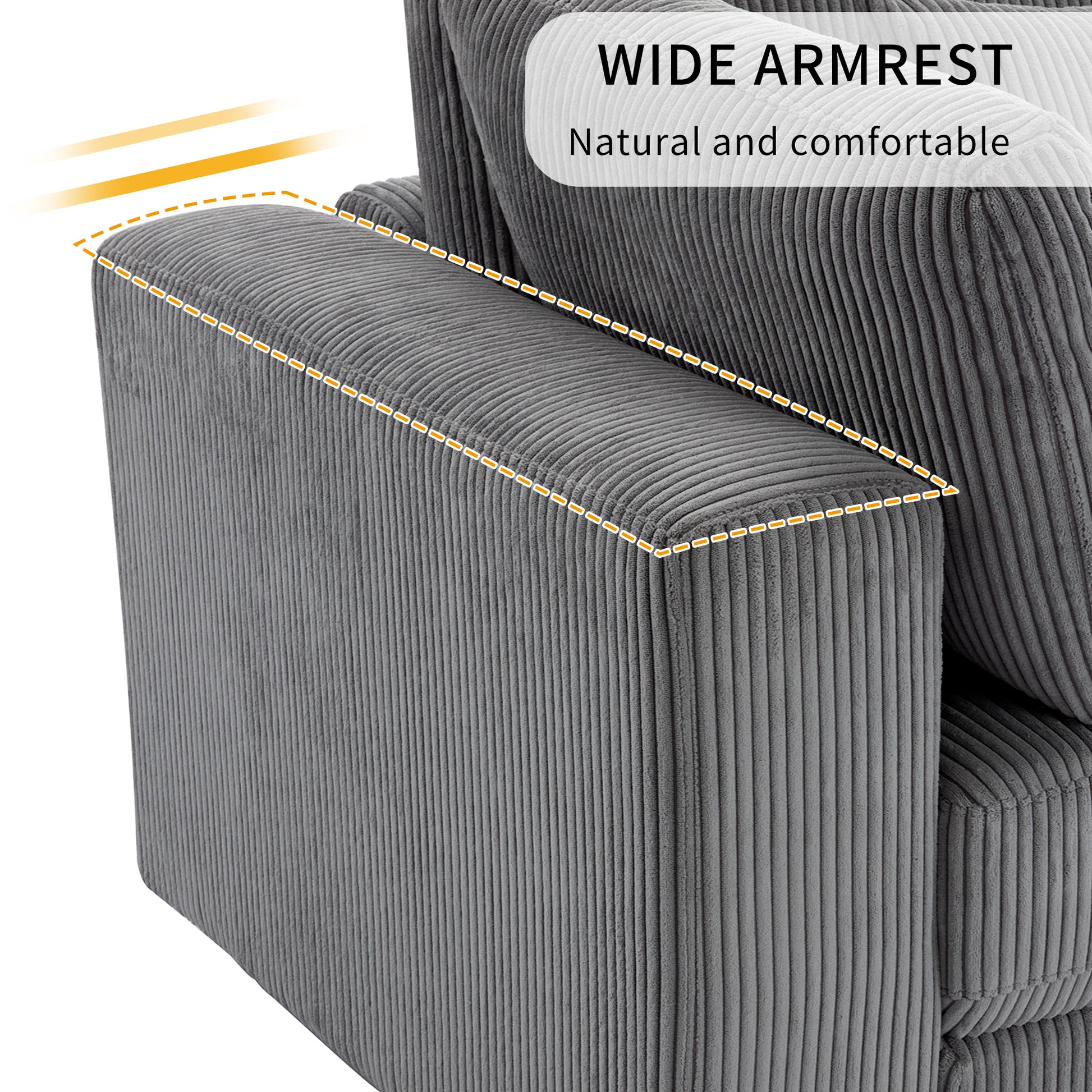 105'' 3 Seater Sofa With Removable Back Cushions And 5 Pillowsfor Living Room, Apartment, Spacious Space Gray Polyester 3 Seat