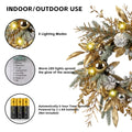 Christmas Wreath 20 Inch Christmas Door Decorations Wreath With Warm Lights Multicolor American Design Pine