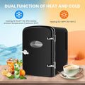 4L Portable Mini Fridge Warmer And Cooler Six 12Oz Cans Compact Refrigerator, 100% Freon Free & Eco Friendly, 4 L, Black Black Plastic