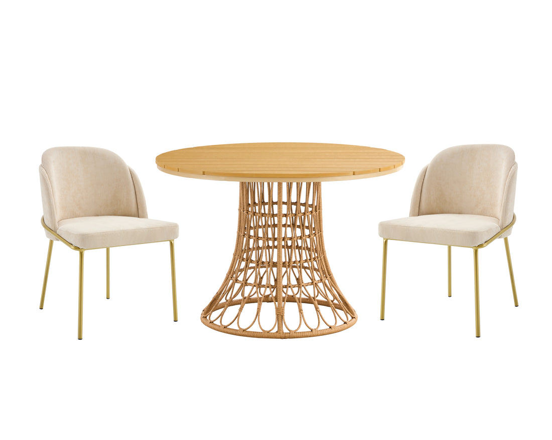 Wood Dining Table&Chair Set Wood Wood Metal