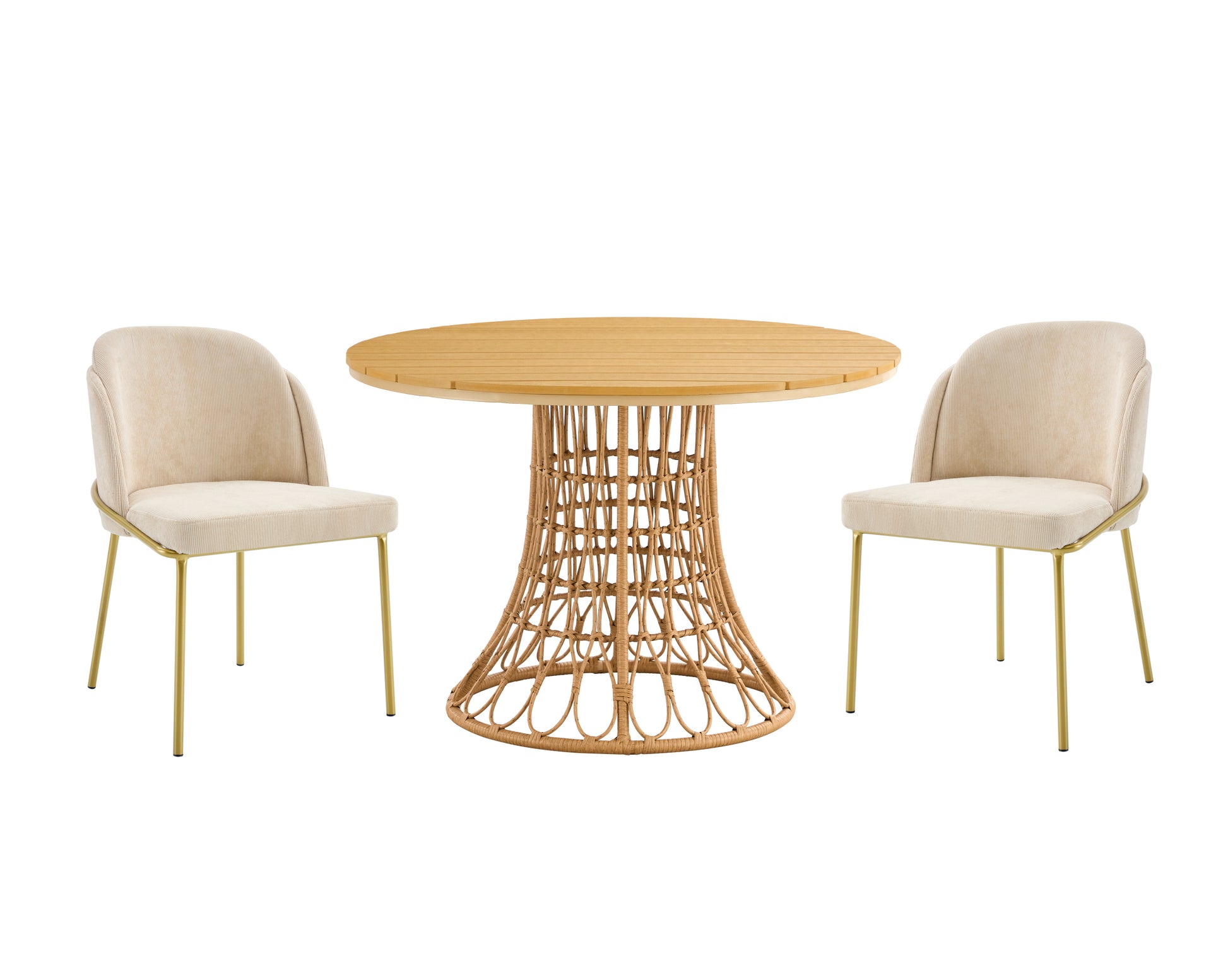 Wood Dining Table&Chair Set Wood Wood Metal