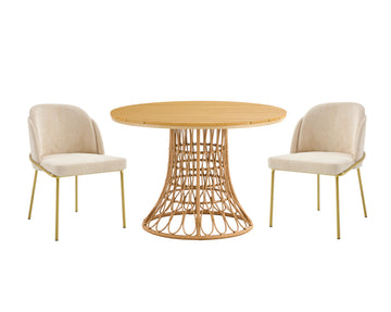 Wood Dining Table&Chair Set Wood Wood Metal