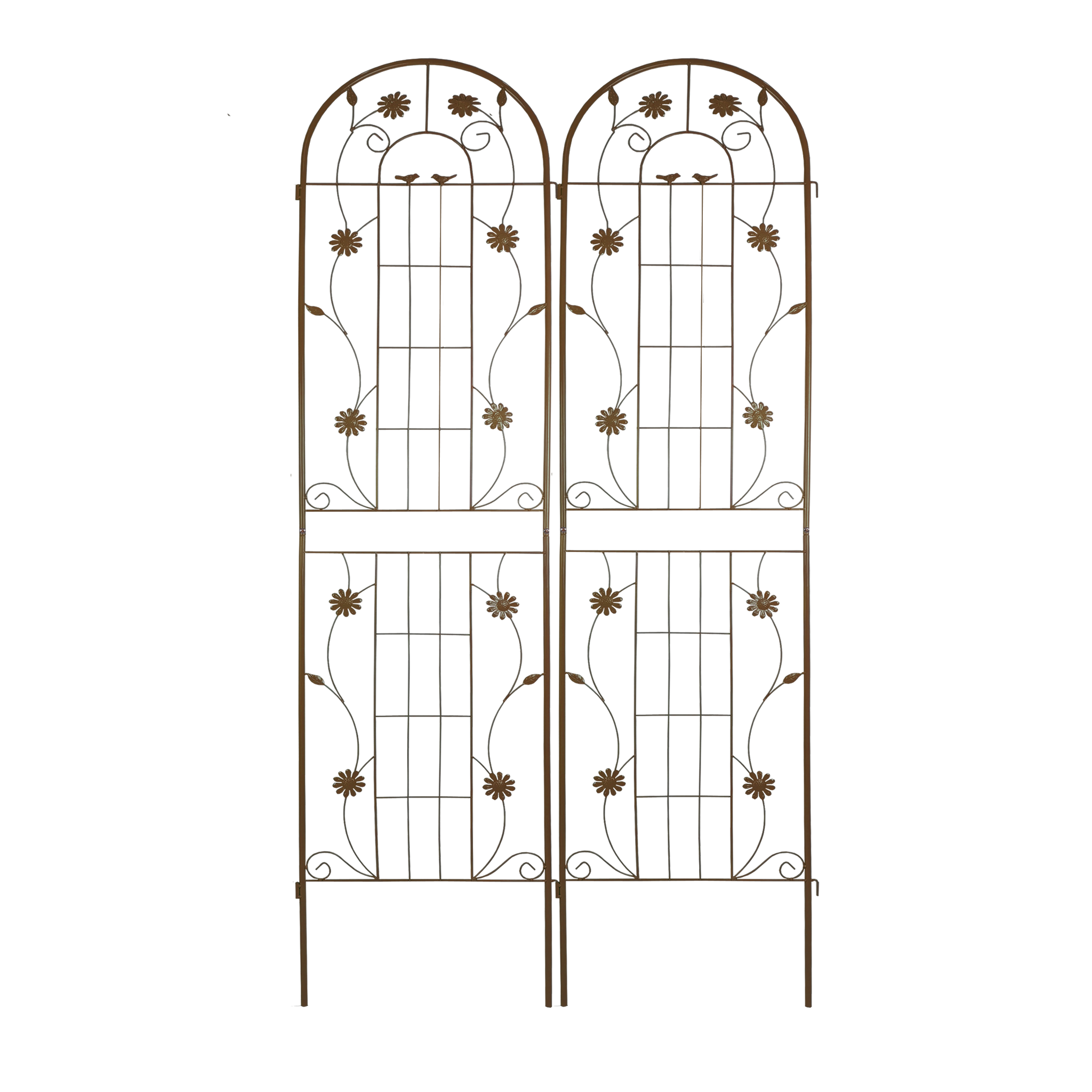 2 Pack Metal Garden Trellis 86.7" X 19.7" Rustproof Trellis For Climbing Plants Outdoor Flower Support Brown Brown Garden & Outdoor French Iron