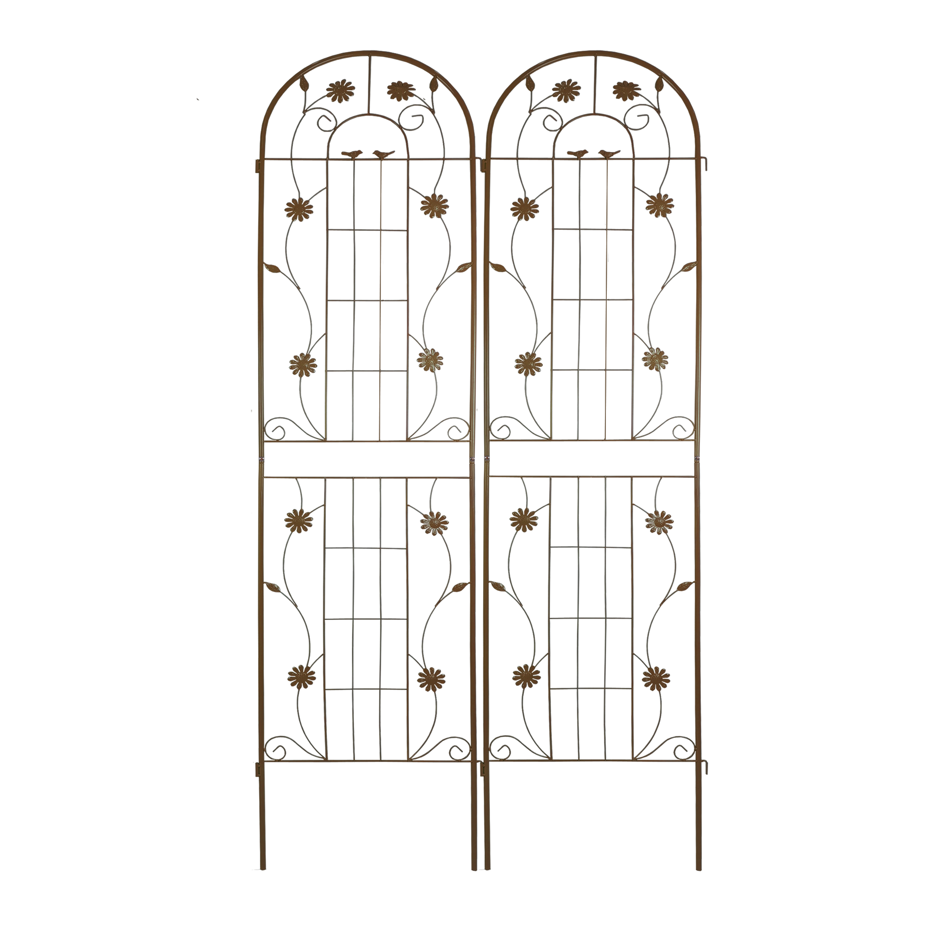 2 Pack Metal Garden Trellis 86.7" X 19.7" Rustproof Trellis For Climbing Plants Outdoor Flower Support Brown Brown Garden & Outdoor French Iron