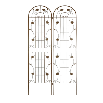 2 Pack Metal Garden Trellis 86.7" X 19.7" Rustproof Trellis For Climbing Plants Outdoor Flower Support Brown Brown Garden & Outdoor French Iron