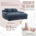 Coolmore Chenille 2 Seater Lazy Sofa With 5 Back Pillows,Comfy Sofa Deep Seat Couch For Living Room,Club Navy Navy Foam Chenille 2 Seat
