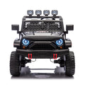 Black,24V 2 Seater Ride On Truck Car, 4Wd Motors, With 2.4G Remote Control,Metal Suspension,Soft Start,Music, Led Light,Outdoor Off Road Electric Car,Toys Gifts Black 100 149 Lbs Iron Plastic Iron