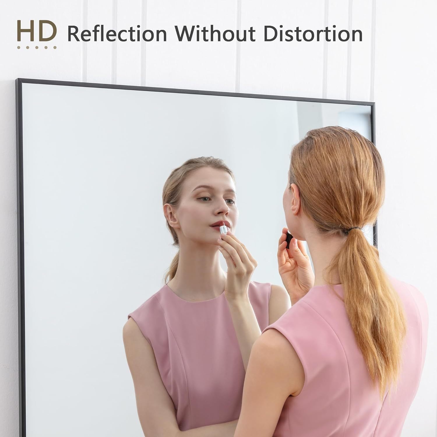 Dolonm Full Length Mirror With Stand, 71"X24" Aluminum Alloy Body Mirror And Shatter Proof Glass Made, Free Standing, Leaning Or Wall Mounted Mirror For Bedroom, Dressing Room And Living Room, Black Black Mirror