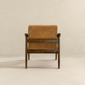 Brandon Antique Tan Leather Lounge Chair Brown,Tan Mid Century Modern Foam Genuine Leather,Solid Wood
