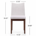 Dining Chair Set Of 2 Light Beige Fabric