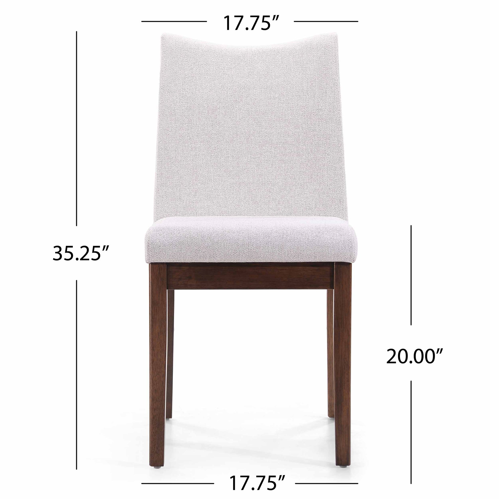 Dining Chair Set Of 2 Light Beige Fabric