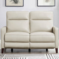 Ashby Power Headrest Zero Gravity Reclining Loveseat Beige Memory Foam Genuine Leather