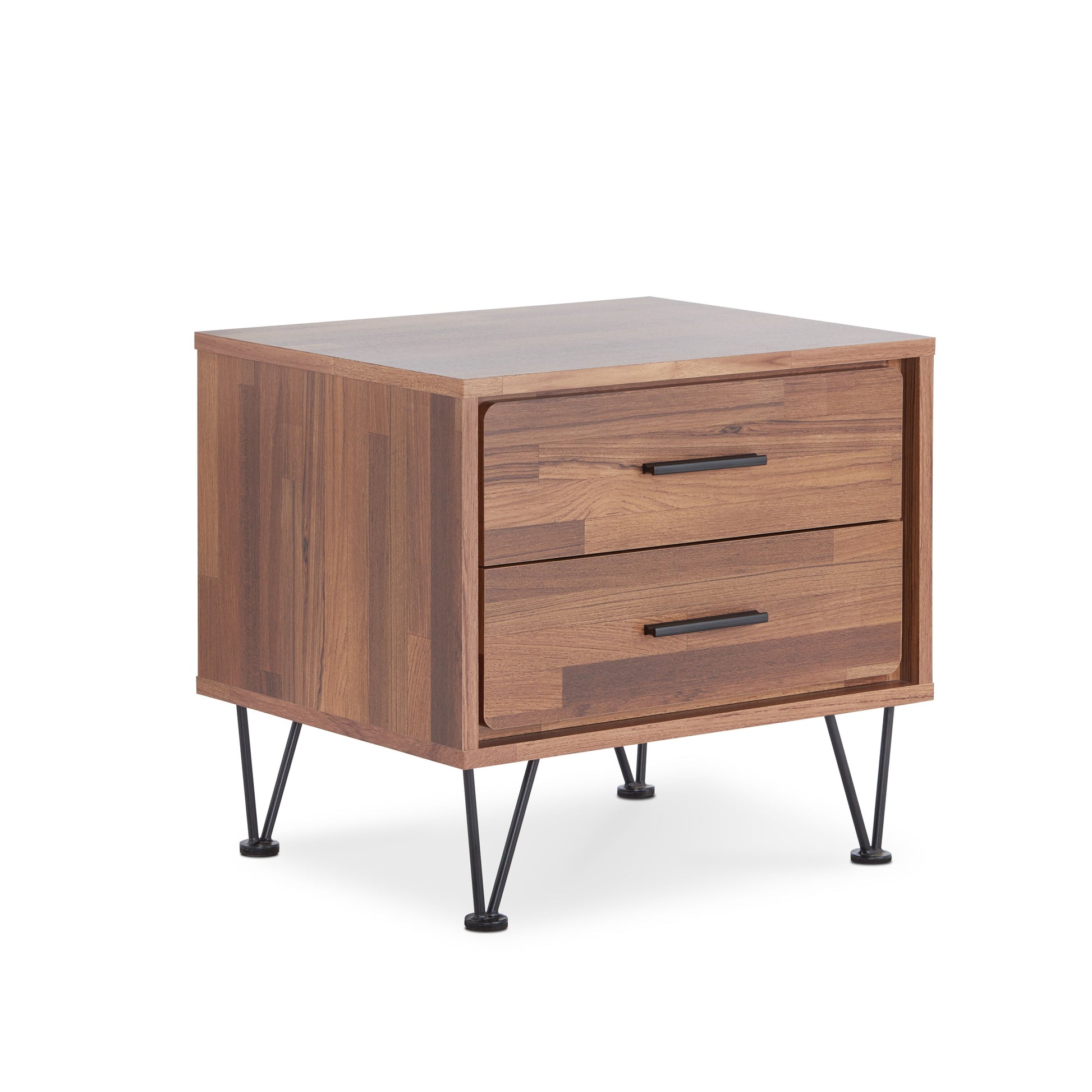Deoss Walnut Finish Accent Table Walnut Synthetic Wood