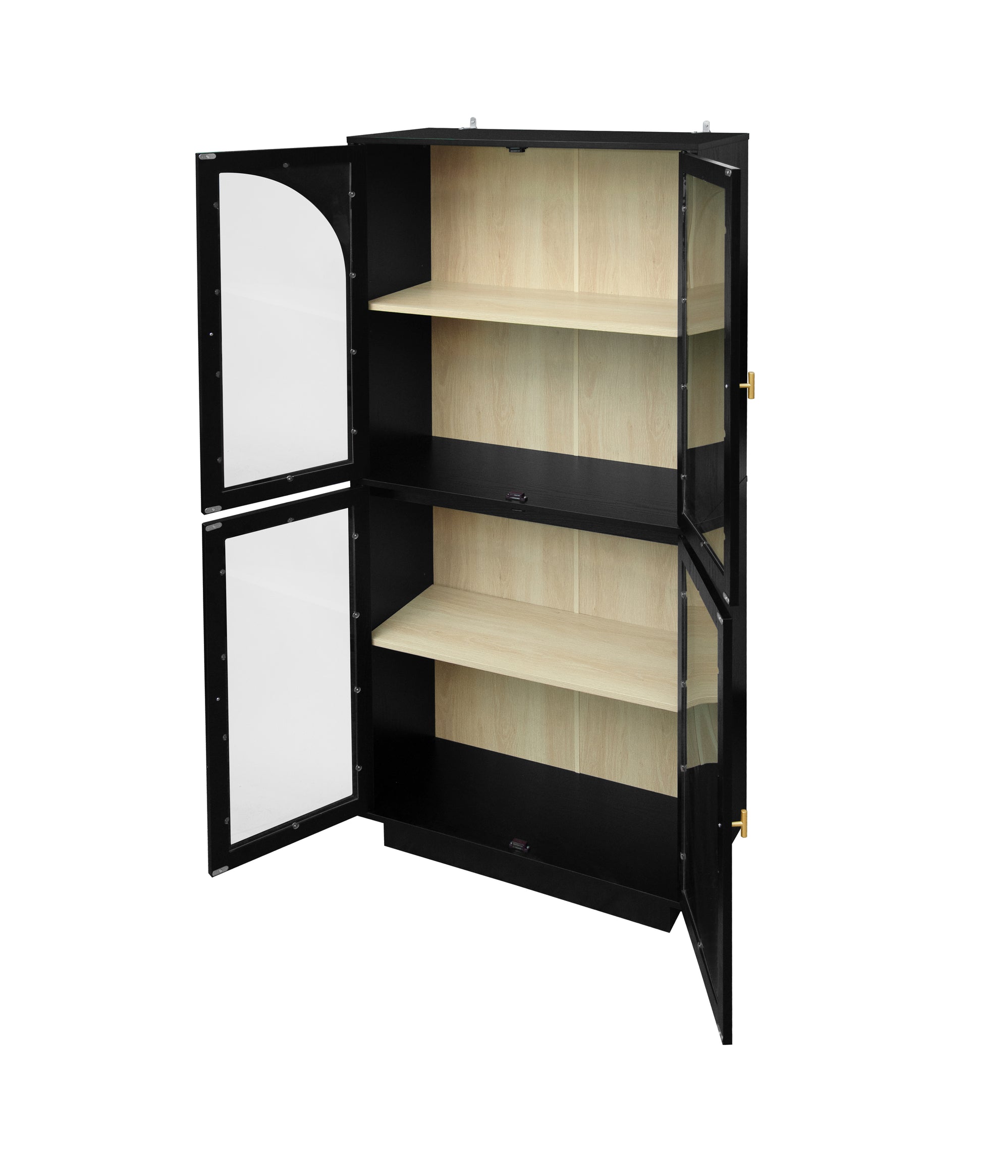 Storage Cabinet With Acrylic Door For Living Room, Dining Room, Study Black Particle Board