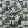 3 Piece Reversible Printed Quilt Set Green Navy King Cal King Green Navy Microfiber