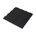 12 X 12 Inch Black Interlocking Deck Tiles Plastic Waterproof Outdoor All Weather Anti Slip Bathroom Shower Balcony Porch Strong Weight Capacity Upto 6613 Lbs, Rosette Pattern Pack Of 24 Black American Design,American Traditional Plastic