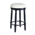 Bar Stools Set Of 2 Black Color, 360 Degree Swivel, Accent Wooden Swivel Seat Counter Height Bar Stool,White Cushion Seat, Barstool Perfect For Dining And Living Room Height 26