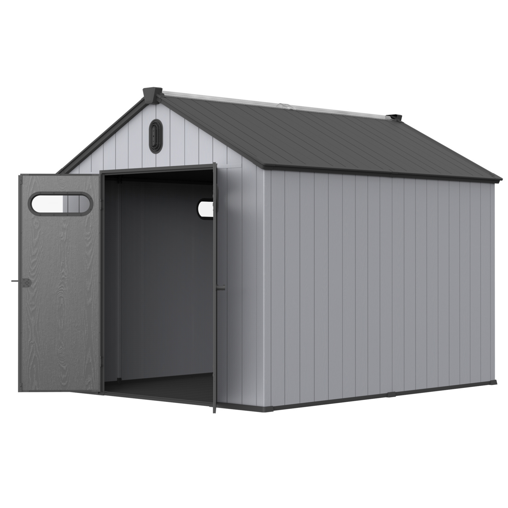 Xwt013 8*10Ft Plastic Storage Shed For Backyard Garden Big Spire Tool Storage Black Grey Garden & Outdoor Plastic