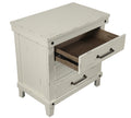 3 Drawer Nightstand White Solid Wood Mdf