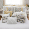 9 Piece Cotton Percale Comforter Set Yellow King King Yellow Polyester