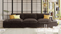 119.5'' 3 Seater Sofa With 2 Storage Unitsfor Living Room, Office, Apartment Gray Polyester 3 Seat
