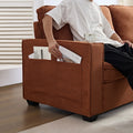 Corduroy Sofa, 87.4 Inch Modern Design Sofa With Cup Holder And Storage Bags, Deep Seat Sofa Couch,Comfy Couch For Living Room,Apartment,Brown Brown Corduroy 3 Seat