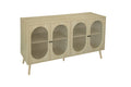 4 Door Cabinet, Sideboard Accent Cabinet, Storage Cabinet For Living Room, Hallway Entryway Kitchen Natural Wood Mdf