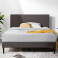 Denna Uph Std Bed Dark Grey Queen Gray Upholstered