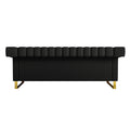 Fx P81Pu Bk Sofa 84.65Inch Fashionable Sofa For Livingroom And Office Room 3S Sofa Temu Suitable Black Pu 2 Seat