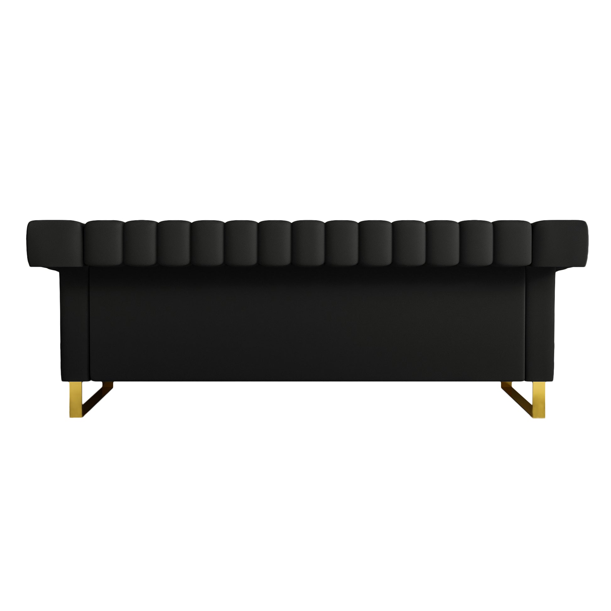 Fx P81Pu Bk Sofa 84.65Inch Fashionable Sofa For Livingroom And Office Room 3S Sofa Temu Suitable Black Pu 2 Seat