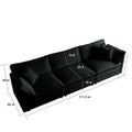 Sofa Set Of 2 Chenille Couch, 2 3 Seater Sofa Set Deep Seat Sofa, Modern Sofa Set For Living Room, Black Chenille Black Chenille 5 Seat