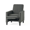 Dark Grey Linen Push Back Chair For Elegant Home D Cor Grey Fabric