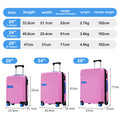 Hardshell Luggage Sets 3 Pcs Contrast Color Suitcase With Spinner Wheels And Tsa Lock 20