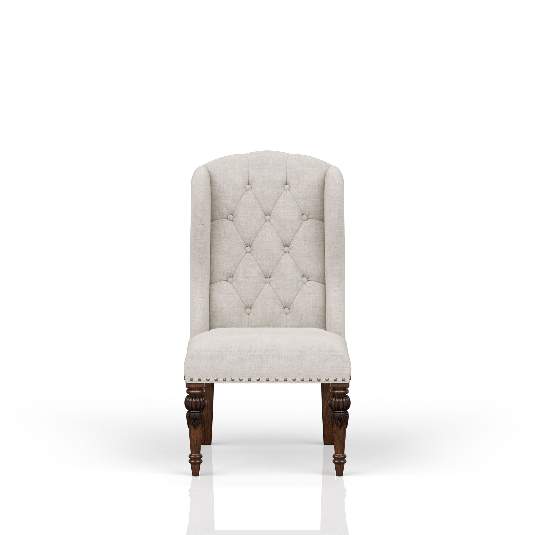 Upholstered Wing Host Chair Light Gray Upholstered