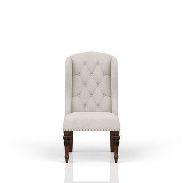 Upholstered Wing Host Chair Light Gray Upholstered