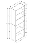 Bookshelf, Bookcase, 6 Tier, 72