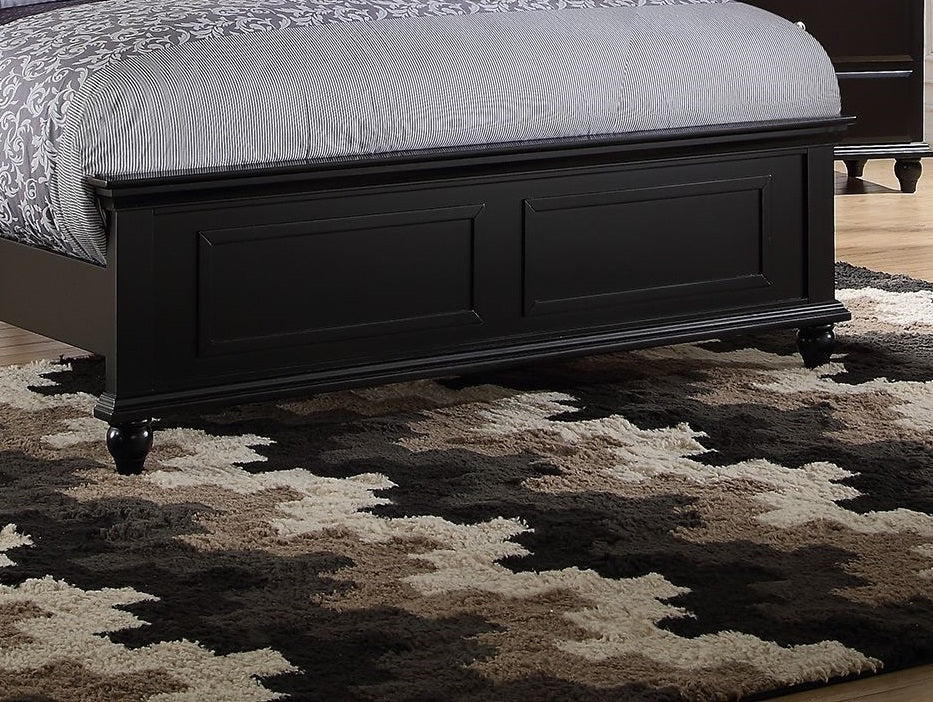 Black Color Queen Size Bed Bedroom Furniture High Panel Headboard Footboard Plywood 1Pc Bedframe Queen Black Wood Bedroom Contemporary,Modern,Transitional,Ultra Modern Rubberwood Bed Frame Plywood