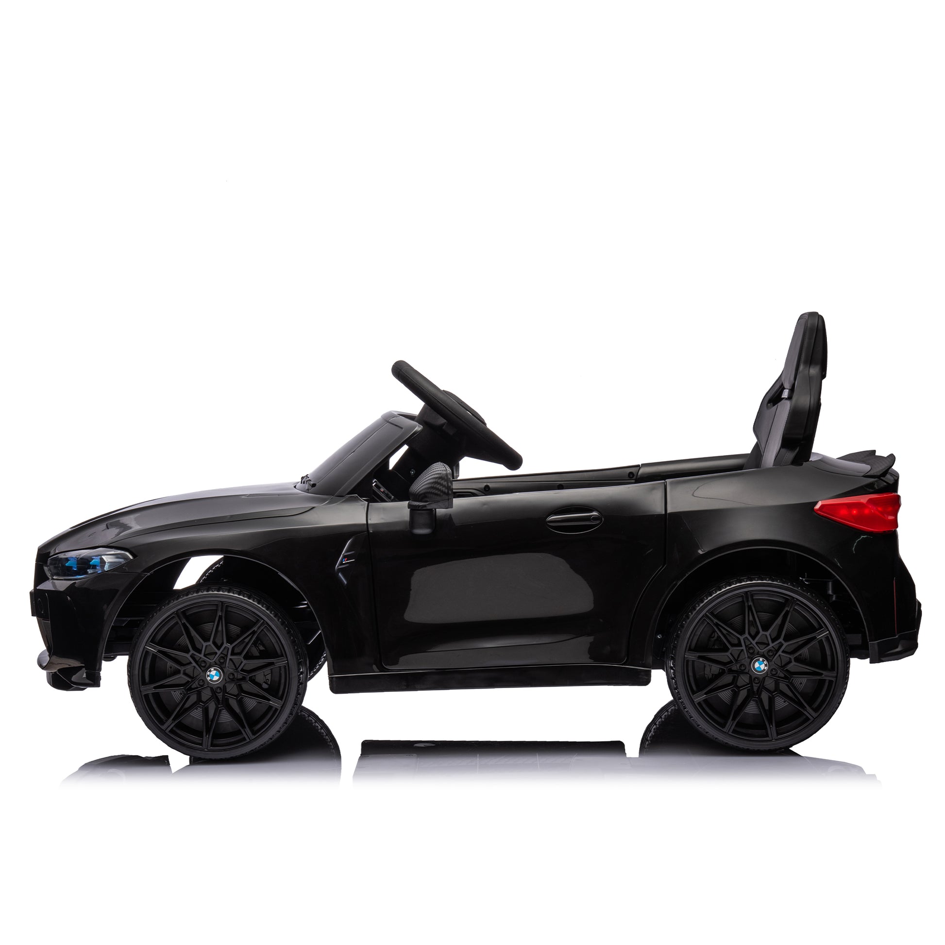 Bmw M4 12V Kids Ride On Toy Car 2.4G W Parents Remote Control,Three Speed Adjustable,Power Display, Usb,Mp3 ,Bluetooth,Led Light,Story,A Handle With Wheels And A Pull, Easy To Carry Black