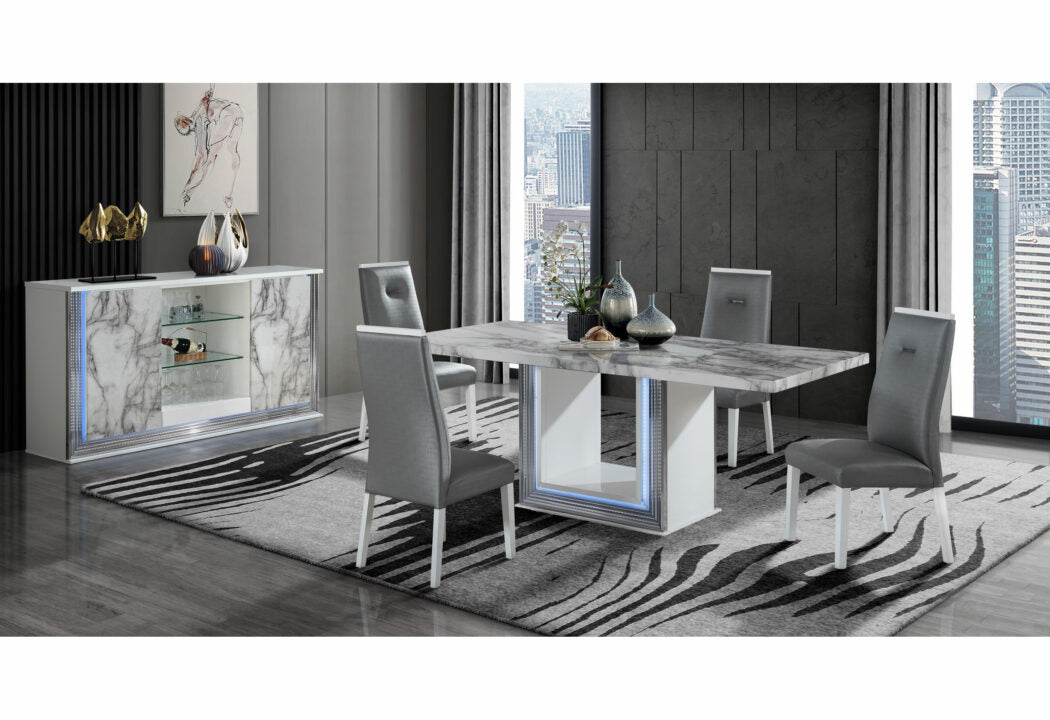 Moon Grey Dining Chairs Kit Of 2 Gray Fabric