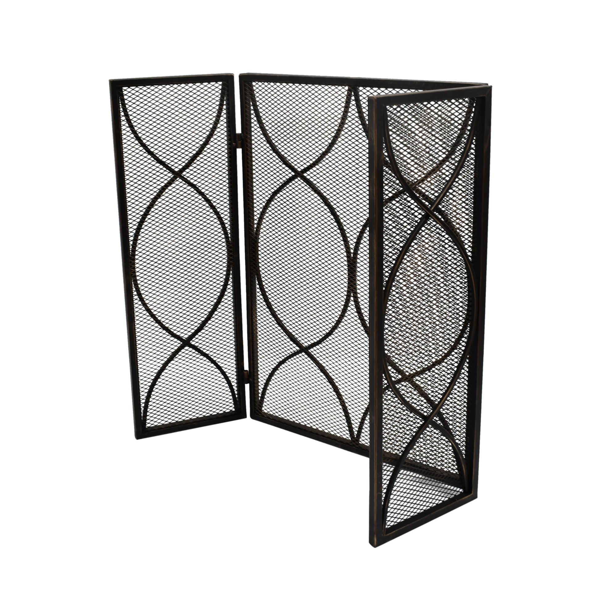 Fire Screen Black Gold Iron