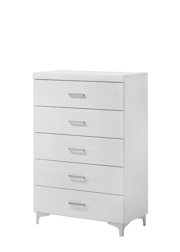 White 5 Drawer Chest With Metal Legs White Bedroom Wood Metal