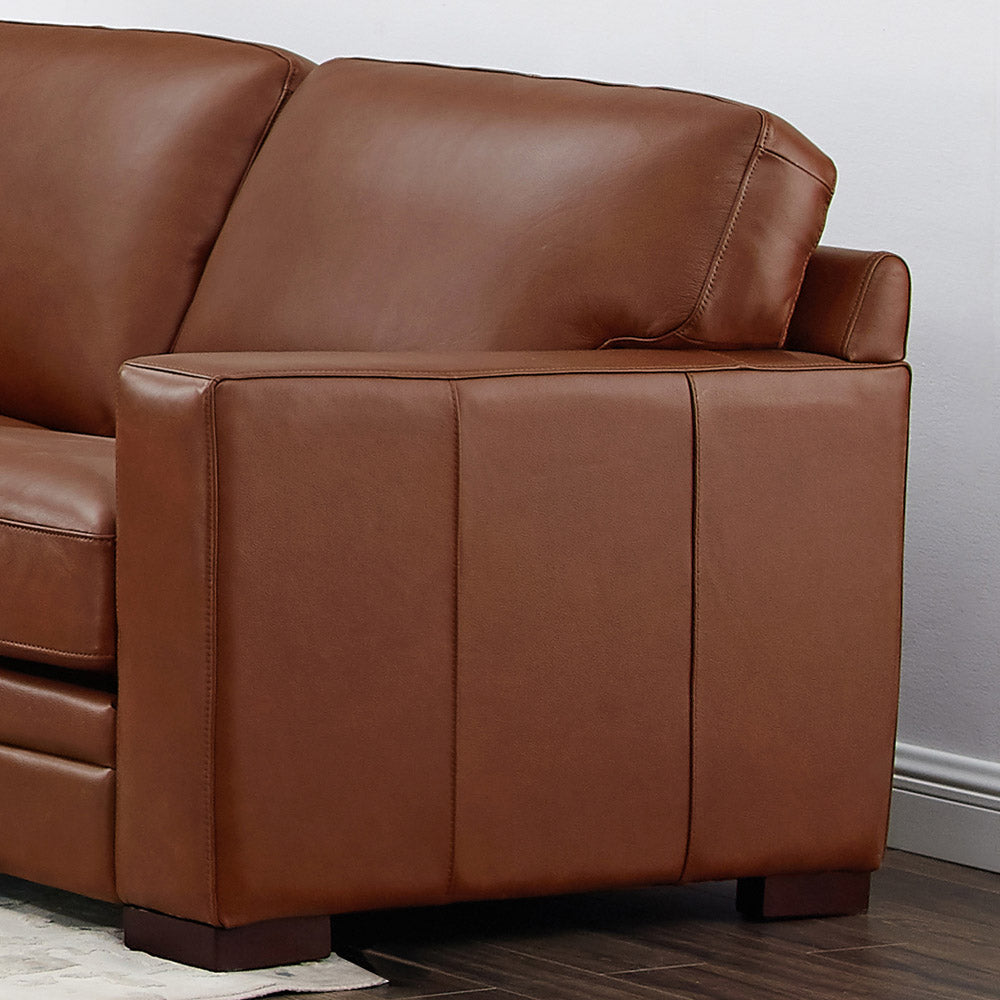 Dillon Leather Loveseat Brown Down Filling Genuine Leather