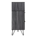 Wine & Bar Cabinet Grey Wood Metal