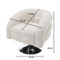 Modern Style White Single Swivel Sofa Chair, Teddy Upholstered Single Sofa With Round And Fluffy Reading Chair, Suitable For Living Room, Bedroom, Corner. White Bedroom Modern Wood