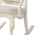 Ivory And Antique White Rocking Chair With Cabriole Leg Solid Ivory Primary Living Space Foam Traditional Rocking Chairs Rubberwood Solid Back Wood Fabric