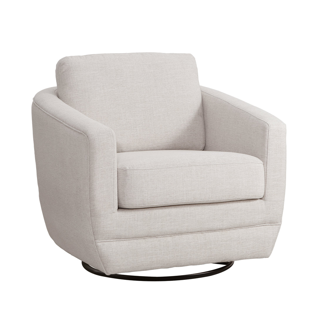 Gogh Swivel Chair In Linen Canvas Beige Fabric