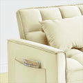 Sofa Bed Chair 3 In 1 Convertible, Recliner, Single Recliner, Suitable For Small Spaces With Adjustable Back Black Creamy White Creamy White Light Brown Velvet Wood Primary Living Space Cushion Back Modern,Traditional Eucalyptus Solid Wood Mdf Resin
